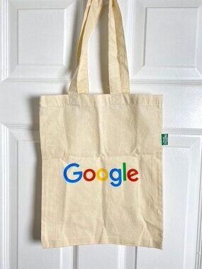 Google Canvas Cotton Tote Bag Reusable Shopping Market Travel As Is. B8